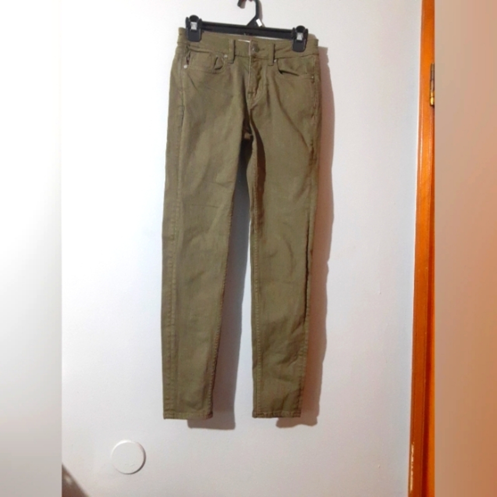 Vigoss Marley Skinny Khaki Trousers Jeans Olive Green Women's Size 24